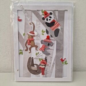 NEW BECK 3D Holiday Christmas Greeting Card - Koala Panda Monkey Sloth